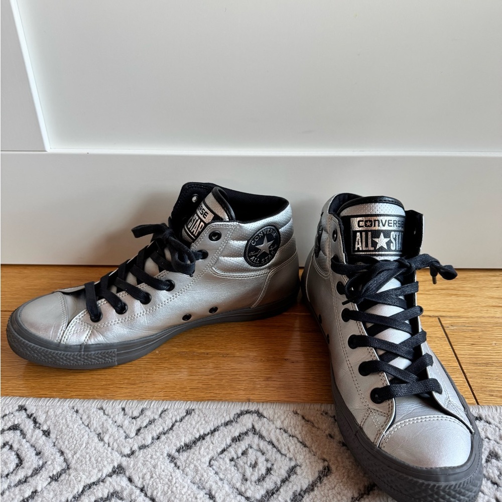 Converse All Star Metallic Silver High Tops